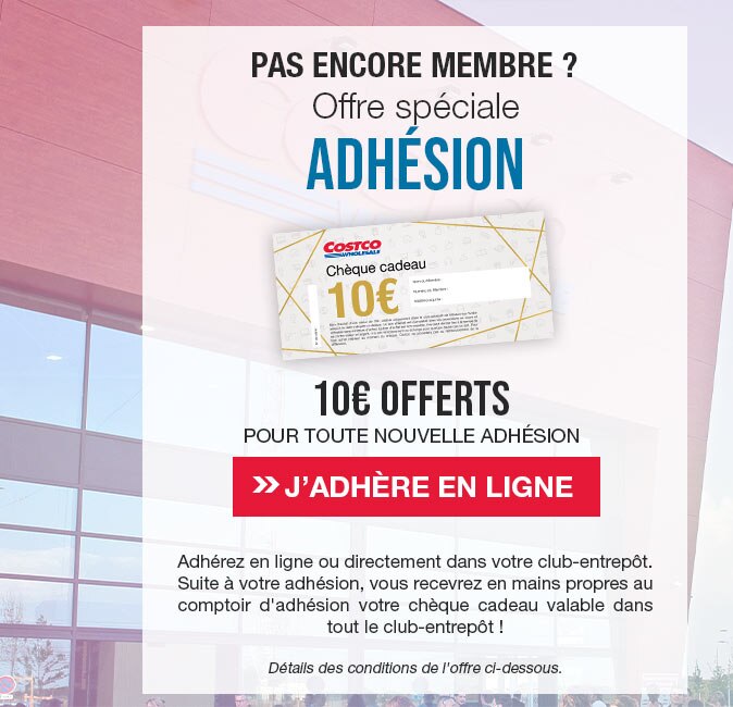 Offre adhesion 10€ offerts pour toute nouvelle adhesion